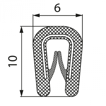 Chránič hran MCA 1,0-2,0mm RAL 9005 černý, svitek 10m