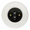 Prepínač troch svetiel KOMPLET Kryt spínača: Čierny Typ ovládača: Klička BTA Farba ovládača: Čierny Rám: KERAMIKA - biela