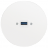 Zásuvka komunikačná USB KOMPLET Rám: SKLO - biela Modul: biely