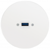 Zásuvka komunikačná USB/nabíjačka KOMPLET Rám: SKLO - biela Modul: biely