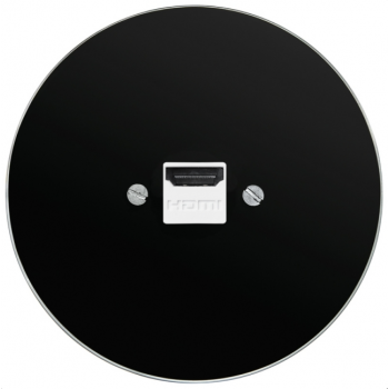 Zásuvka komunikačná HDMI KOMPLET Rám: SKLO - čierna Modul: biely