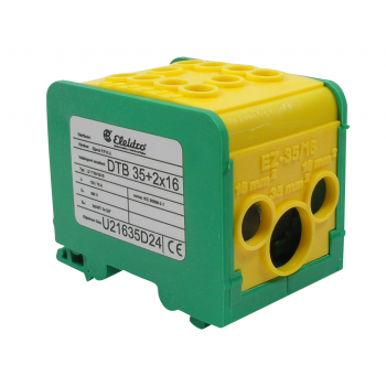 Distribuční blok DTB 35+2×16 žluto-zelený